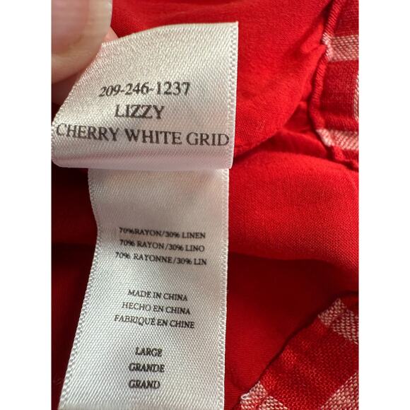 NEW Rails Lizzy Linen Blend Ruffle Hem Wrap Skirt Womens Size Large Plaid Red - Picture 11 of 12